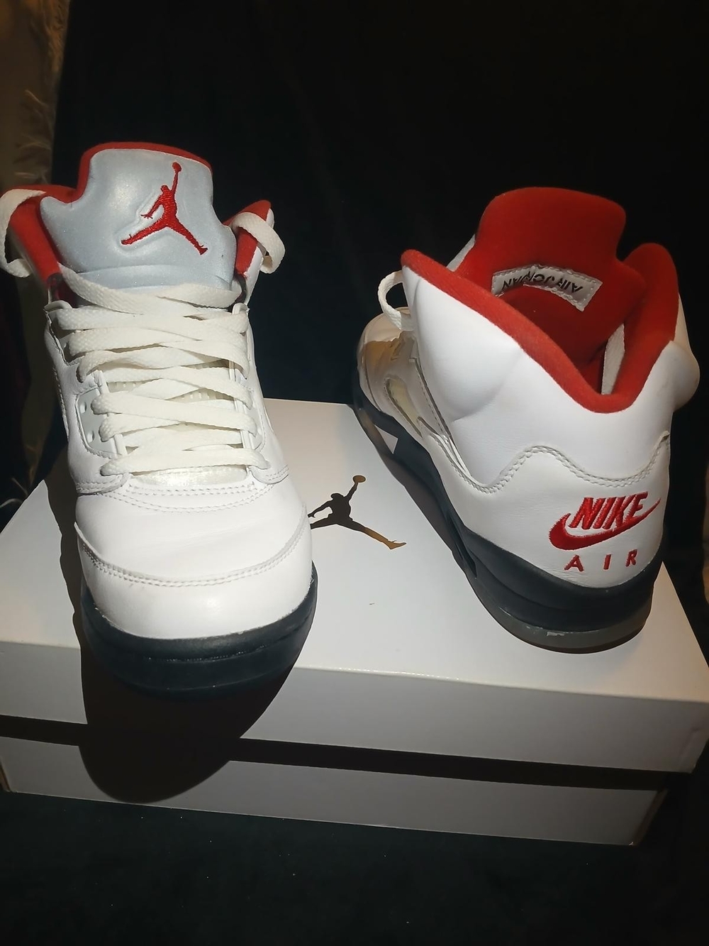 Nike Kids White and Red Basketball Sneakers with Jumpman Logo